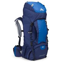 High Sierra Explorer 55L Internal Frame Backpack, Top Load 55 Liter Hiking Backpack, True Navy/Royal/True Navy