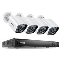 ANNKE 8CH 1080P Professional POE Security System 6.0MP True POE NVR and (4) HD 1920TVL 2.0MegaPixels Weatherproof Cameras with Metal Housing and Smart Search
