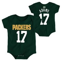 OuterStuff NFL Newborn Infants Team Color Name and Number Bodysuit Creeper (0/3 Months, Davante Adams Green Bay Packers Home Green)