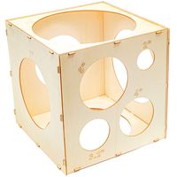 Bright Creations Wood Balloon Sizer Cube Template Box, 9 Holes