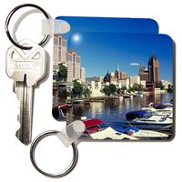 3dRose Boating in Milwaukee - Key Chains, 2.25 x 4.5 inches, set of 2 (kc_41222_1)