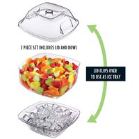 Prodyne SB-10 Flip Salad On Ice Bowl with Lid Set, 10", Clear