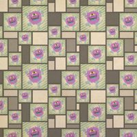 Cute Purple Fuzzy Monster Kraft Present Gift Wrap Wrapping Paper