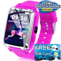Kids Smart Watch Phone - Gizmos Toy Watch for Toddler Boys Girls/Two-Way Call/One Button SOS/Selfie Camera/Puzzle Games/Child Wrist Watch 3-14 Years Xmas Holiday Toys Gifts[SIM Card&2 Battery] -Pink