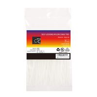 Nylon Cable Ties Self-Locking Wire Ties Cable Zip Ties 100 Piece Black & White 4 8 12 14 Inch UV Resistant