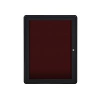 Ghent 2 3/4" x 2" 1-Door Ovation Letter Board Burgundy, Black Frame (OVK1-BBG)