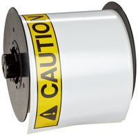 Brady B30-25-595-ANSICA 4" Height x 6" Width, B-595 Indoor/Outdoor Vinyl, Black/Yellow BBP31 Pre-Printed Pre-Cut Labels Tape with Sign Headers, 175 per Roll