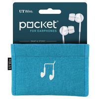 UT Wire Pocket Snap & Store Earphone Case Pouch, Blue