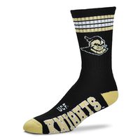 For Bare Feet - NCAA 4 Stripe Deuce Men's Crew Socks Size Medium - UCF Central Florida Golden Knights