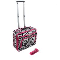 World Traveler Fashion Print Women's Rolling 17-Inch Laptop Case, Pink Zebra, One Size