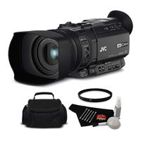 JVC GY-HM170UA Ultra 4K HD CAM Compact Professional Camcorder with Top Handle Audio Unit Bundle with UV Filter