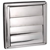 First4Spares Stainless Steel Square External Extractor Wall Vent Outlet with Gravity Flaps 150Mm 6"