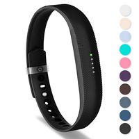 Greeninsync Compatible with Fitbit Flex 2 Bands Accessories Black,Adjustable Replacement for Fitbit Flex 2 Sports Classic Silicon Bracelet Wristband W/Fastener Clasp Strap for Fitbit Flex 2 Large