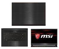 Decalrus - Protective Decal for MSI GS65 Stealth Thin 8RF (15.6" Screen) Laptop Black Texture Brushed Aluminum Skin case Cover wrap BAmsiGS65stealthTHINBack