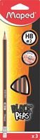 Maped Black'Peps Triangular Graphite #2 Pencils, Pack of 3 (851711ZV)