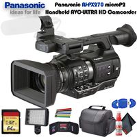 Panasonic AJ-PX270 microP2 Handheld AVC-Ultra HD Camcorder (AJ-PX270PJ8) with Padded Case, LED Light, 64GB Memory Card and More Base Bundle