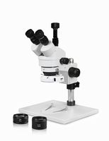 Parco Scientific Simul-Focal Trinocular Zoom Stereo Microscope, 10x Widefield Eyepiece, 0.7X-4.5X Zoom Range, 7x-45x Magnification Range, Pillar Stand with Large Base with 5MP WiFi Digital Camera