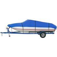 iCOVER Trailerable Boat Cover- Water Proof Heavy Duty,Fits V-Hull,Fish&Ski,Pro-Style, Utility Boat Cover Fishing Boat,Runabout,Bass Boat,up to 20ft-23ft Long and 100"Wide,Blue Color,B6201E-1.