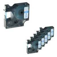 NineLeaf 6PK 12mm 45014 Labelling Tapes Replacement Compatible for DYMO Standard D1 Self-Adhesive Polyester Tape for Label Makers 1/2inch Blue on White 23ft Cartridge