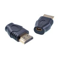 Willwin 2pcs Gold Plated Micro HDMI Female to HDMI Male Converter Adapter for Camera, Cell Phone,HDTV