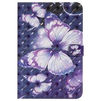 Bear Village Galaxy Tab a 8.0 Inch Case, Premium 3D Leather Case with Multiangle Viewing Stand and Card Slots for Samsung Galaxy Tab a 8.0 Inch, Purple Butterfly