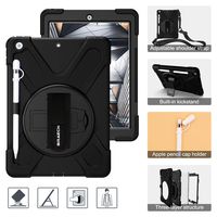 BRAECNstock New iPad 7th Generation Case with Pencil Holder, Heavy Duty Shockproof with Built-in Kickstand/Hand Strap/Shoulder Strap/Apple Pencil Cap Holder Rugged Case for iPad 10.2 Inch 2019