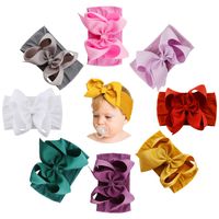 Makone Baby Headbands with Bows Handmade Stretchy Nylon 6 inch Big Hair Bow Headband for Infant Baby Girls-Style13