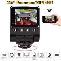 ShiZhen 2.5" 360 Degree Panoramic WiFi Car DVR Camera Full View HD 1080P Recorder Hidden Camcorder Dash Cam Night Vision Fisheye len
