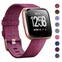 KIMILAR Compatible Fitbit Versa Bands, Women Men Large Small Woven Fabric Breathable Accessories Strap Compatible Fitbit Versa Smart Watch