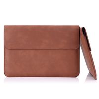 MoKo 15.4-Inch Laptop Sleeve Bag, Protective PU Leather Notebook Case for Apple MacBook Pro 15" (2018 & 2017 & 2016) / Apple MacBook Pro 15" (2015 and 2016 Version), Built-in Card Slot, Brown