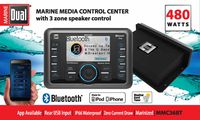 Dual Marine MMC36BT Bluetooth 480 Watt Media Control Center Receiver