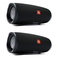 JBL Charge 4 Portable Waterproof Wireless Bluetooth Speaker Bundle - (Pair) Black