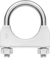 TOTALFLOW Natural Finish 2" TF-U200 304 Stainless Steel Saddle U-Bolt Exhaust Muffler Clamp-2 Inch