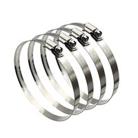 4Pcs 6" Adjustable 304 Stainless Steel Duct Clamps Hose Clamp Pipe Clamp Air Ducting Clamp Worm Drive Hose Clamps