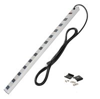 BESTTEN 12-Outlet Heavy Duty Workshop Metal Power Strip, Wide-Spaced Plug Surge Protector, 15-Foot Long Extension Cord, Mounting Brackets Included, ETL Certified, Silver