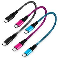 USB C to USB C Cable [3 Pack 1ft], Boxeroo USB-C to USB-C Charger Nylon Braided Charging Cord Compatible with MacBook(Pro),Switch, Galaxy S10/10+/S9/S9+, Nexus 6P and More