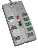 Tripp Lite 8 Outlet (5 Energy Saving) Surge Protector Power Strip, 8ft Cord, Right-Angle Plug, Lifetime Limited Warranty & $150,000 INSURANCE (TLP808NETG)
