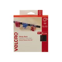 VELCRO Brand - Sticky Back Hook and Loop Fasteners - Peel and Stick Permanent Adhesive Tape Keeps Classrooms, Home, and Offices Organized - Cut-to-Length Roll |  15ft x 3/4in Tape | Black