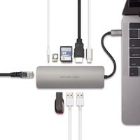 Pepper Jobs USB C Hub 9 in 1 USB C Adapter w/4K HDMI, 3 USB 3.0, SD/Micro SD Card Reader, USB-C Charging, 3.5mm Audio and Gigabit Ethernet for MacBook Pro 13" 15" 2017, MacBook 12", Dell XPS and More