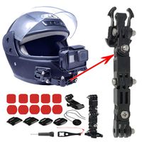Supkeyer Motorcycle Helmet Chin Mount Accessory Kits with Adhesive Pads and J Hook Mount for GoPro Hero,Sony Action Camera,Xiaomi Yi Sport Camera (A)