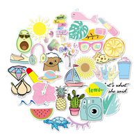 Cute Cartoon Water Bottles Stickers,Waterproof Vinyl Decals for Laptop,Phone,Skateboard,Car,Luggage,Guitar,Bike,Travel|Aesthetic,Trendy Stickers for Vsco Girls,Teens 35Pcs
