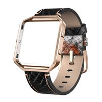 SWEES Leather Bands Compatible with Blaze Smart Watch, Genuine Leather Replacement Band with Metal Frame Small & Large for Women Men, Champagne Gold, Rose Gold, Black, Brown, White, Grey, Beige