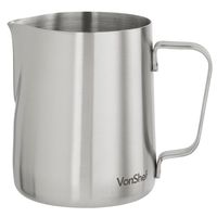 VonShef Milk Frothing Pitcher Jug, Stainless Steel, Suitable for Coffee, Latte and Frothing Milk, Available in 12 Ounce, 20 Ounce and 32 Ounce Sizes, Silver