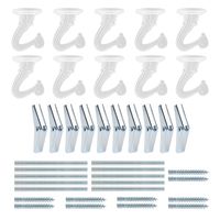 10 Sets Ceiling Hooks - Heavy Duty Swag Hook with Steel Screws Bolts and Toggle Wings for Hanging Plants Ceiling Installation Cavity Wall Fixing White