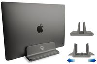Adjustable Laptop Stand Dock | Compatible with All Laptops | Vertical Modern Aluminum Custom Fit Desktop Space-Saving (Gray)