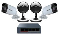 Uniden UC4202 2 Outdoor Camera & 2 Indoor Camera Security Cloud System with 5-port PoE Switch, White (UC4202)