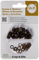Eyelet and Washer - Brass - 60 Pieces (30 eyelets & 30 washers)