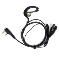 Maximal Power 2-Pin Adjustable C-Shaped Earpiece with Rubber Earhook and Earbud for Kenwood 2 way Radios (Black)