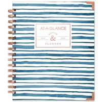 AT-A-GLANCE 2019-2020 Academic Year Weekly & Monthly Planner, Medium, 7" x 8-3/4", Hardcover, Badge, Stripes (6203S-805A)