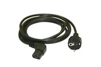 Interpower 86230080 Continental European AC Cord Set, CEE 7/7 Plug Type, Angled IEC 60320 C13 Connector Type, Black Plug Color, Black Cable Color, 10A Amperage, 250VAC Voltage, 2.5m Length